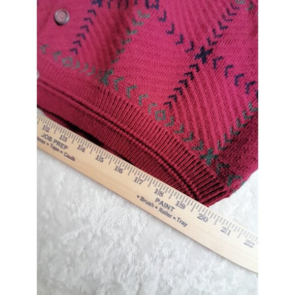 Vintage Mens Size XL Grandpa Chunky Tartan Plaid Heavyweight Warm Golf Cardigan - Picture 11 of 12